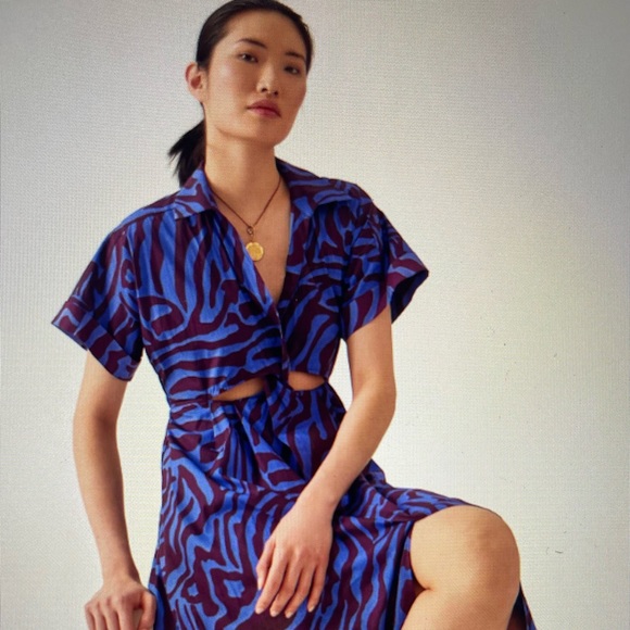 Beautiful by Anthropologie twist-waist midi slip-on shirtdress! - Picture 3 of 7